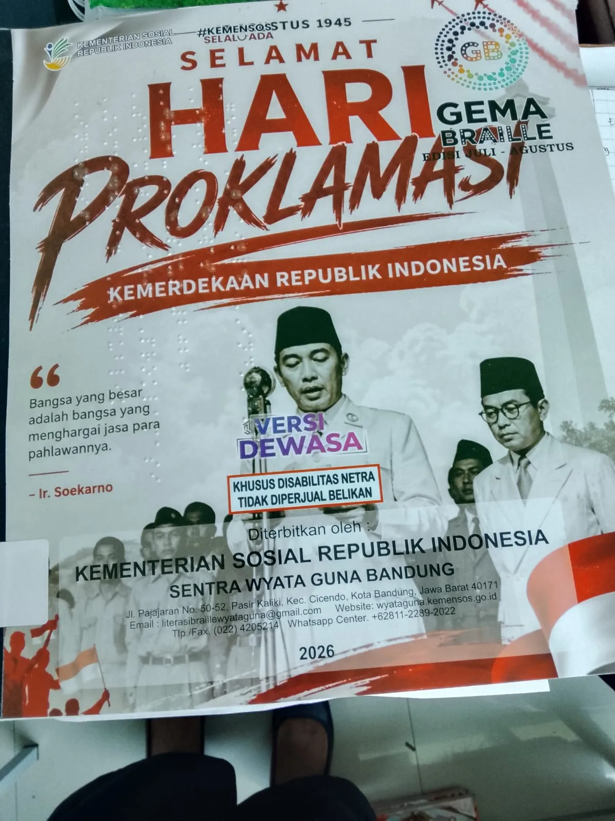 Cover Selamat Hari Proklamasi Kemerdekaan Republik Indonesia / Kementerian Sosial Republik Indonesia